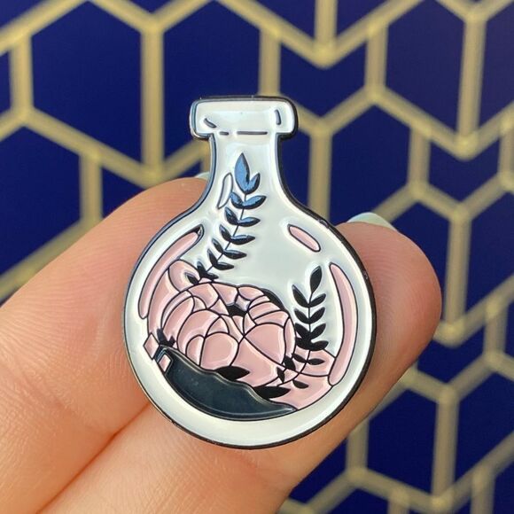 Pink Terrarium Enamel Pin/ Brooch Lapel - Picture 1 of 6